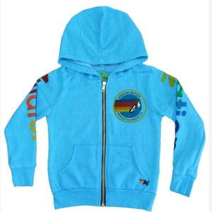 Aviator Nation Kid’s Neon Blue Hoodie, Youth Size 8